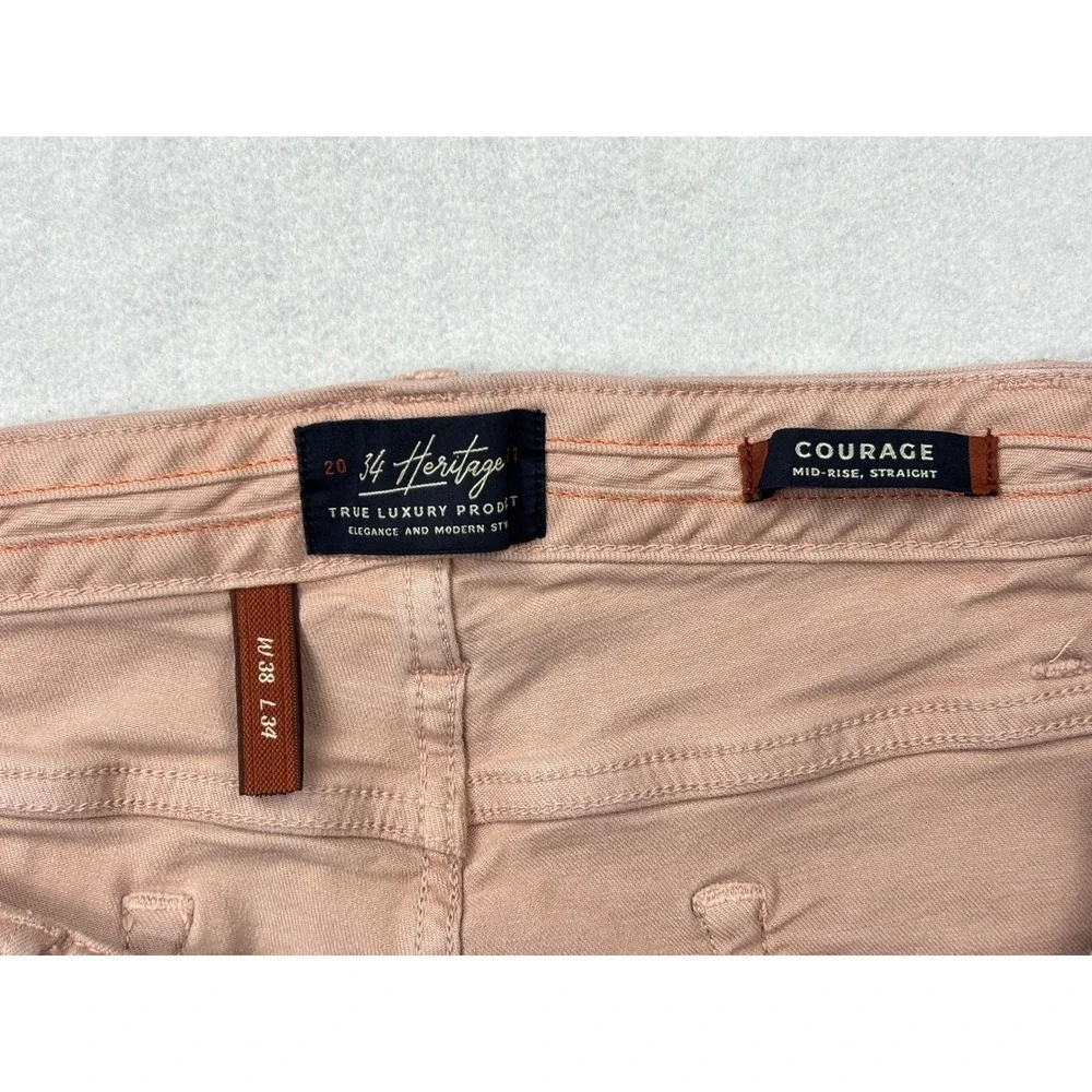 34 Heritage Courage‎ Mens 38x30 Tan Straight Leg Mid Rise Pants Rose Pink Khaki